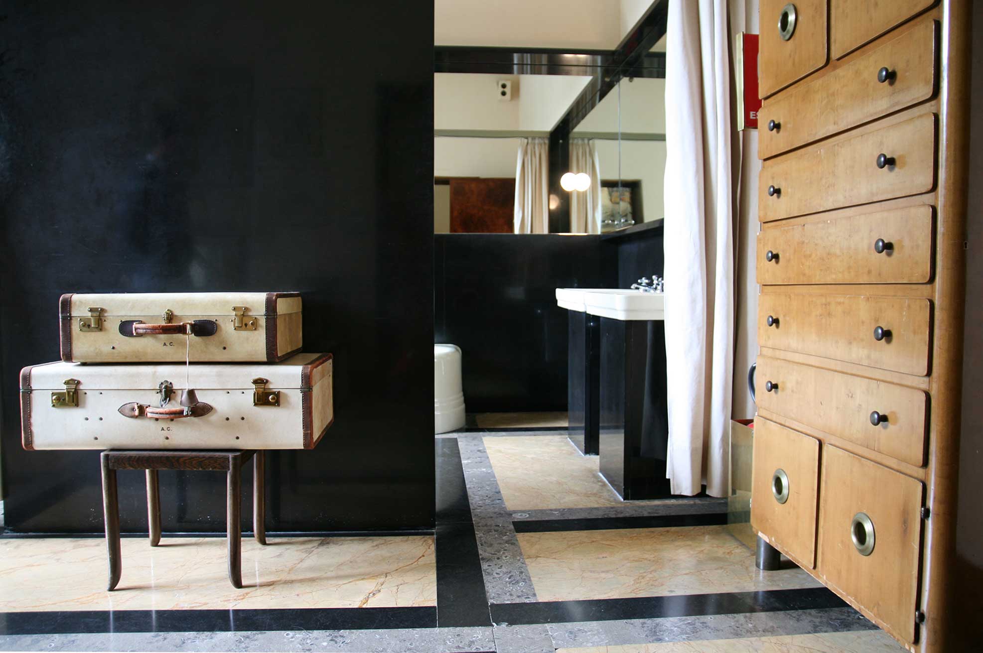 Bathroom with antique chests