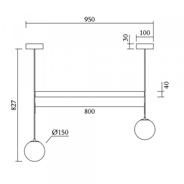 Suspension Tube With Globes Atelier Areti