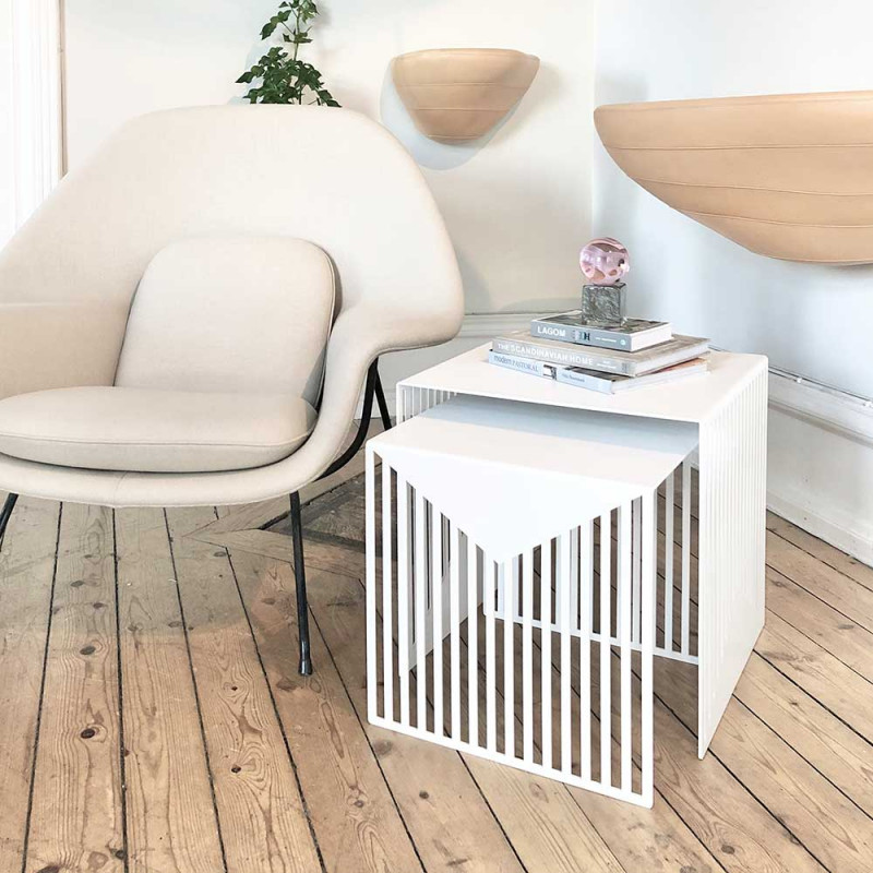 TABLE D'APPOINT ZICK ZACK by Swedish Ninja blanc