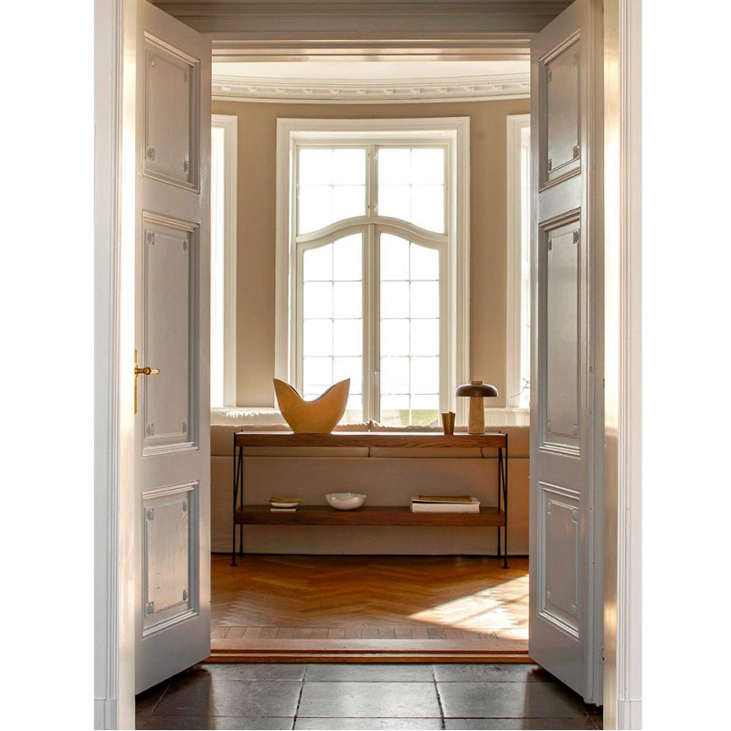 ZET SHELF by Menu H70 dark oak metal black in the living room