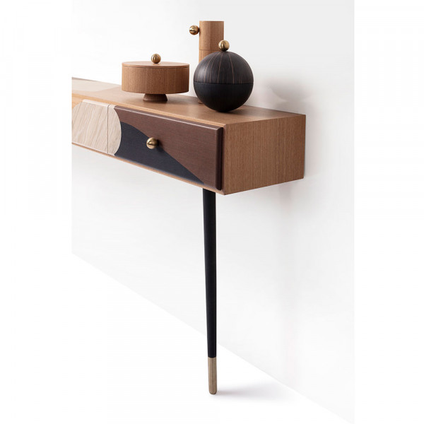 Selavy wood wall console marquetry Maison dada