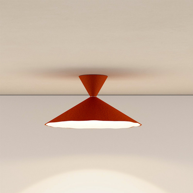 Trapeze ceiling light by Palefire in brick