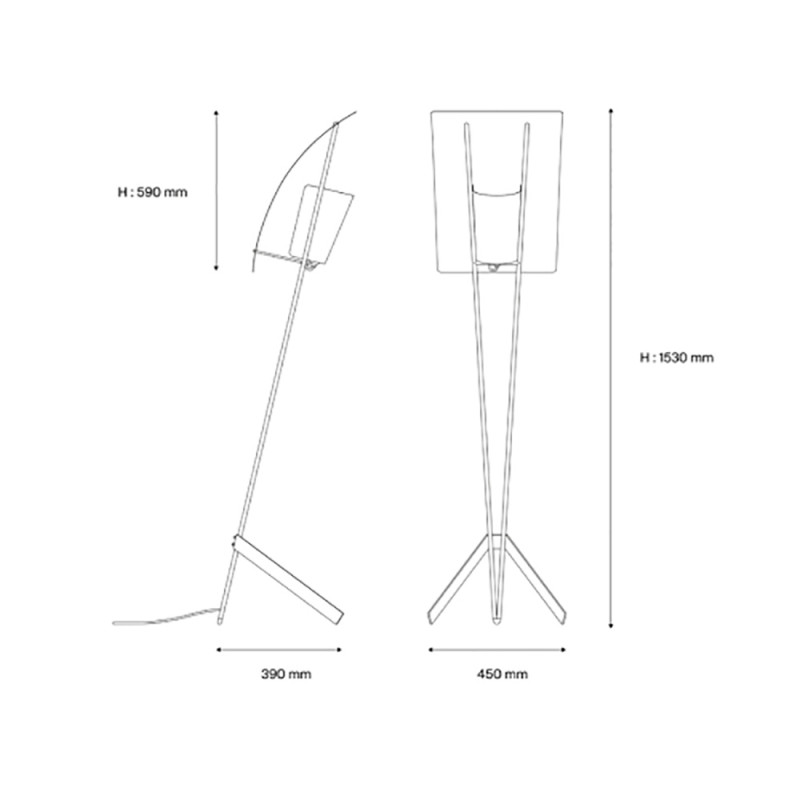 LAMPADAIRE G30 by Sammode -dimensions