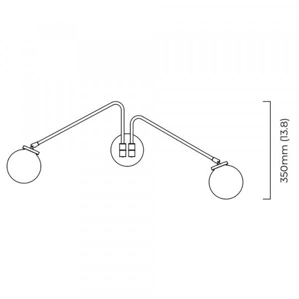 ARRAY TWIN WALL LIGHT by CTO Lighting dimensions