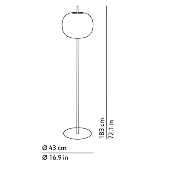 KUSHI XL FLOOR LAMP by Kundalini dimensions