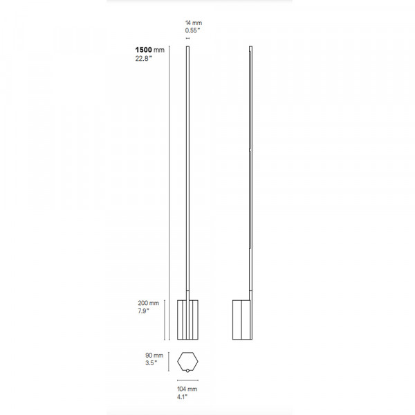 LINK FLOOR LAMP by CVL LUMINAIRES dimensions