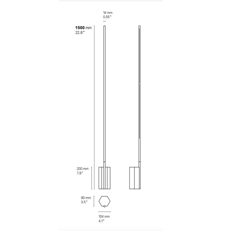LINK FLOOR LAMP by CVL LUMINAIRES dimensions