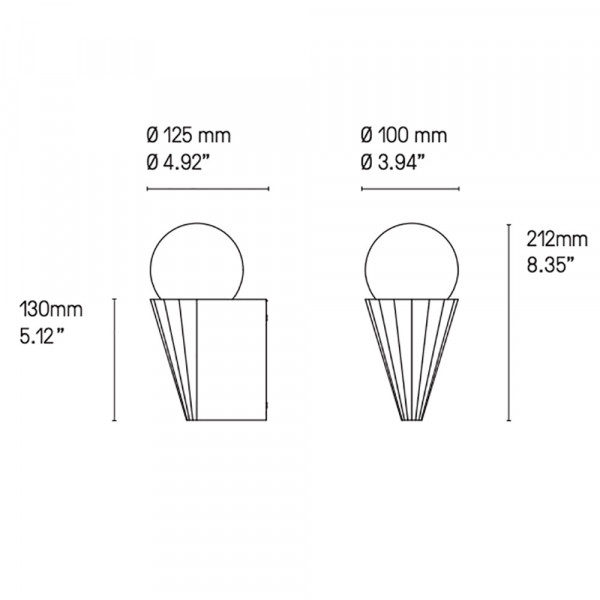 APPLIQUE IP CORNET by CVL Luminaires dimensions