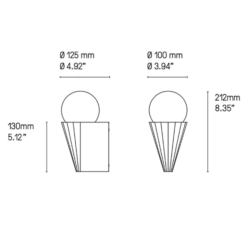 APPLIQUE IP CORNET by CVL Luminaires dimensions