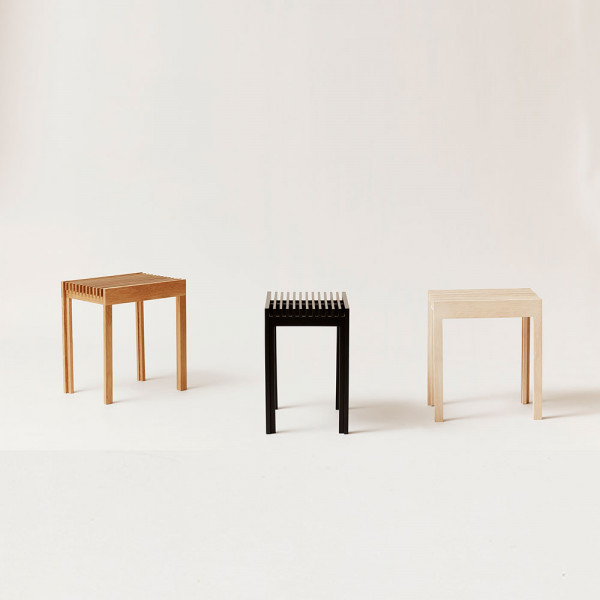 LIGHTWEIGHT STOOL by Form and Refine black oak and white oak