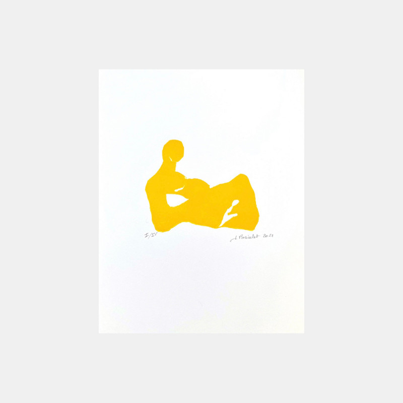 Linogravure Hommage A Henry Moore by Jocelyn Briselet