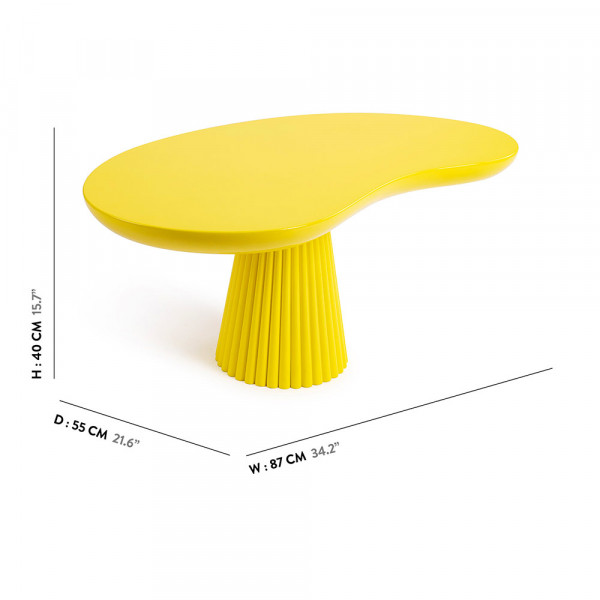 TABLE MIRA N°2 jaune by Maison Dada dimensions