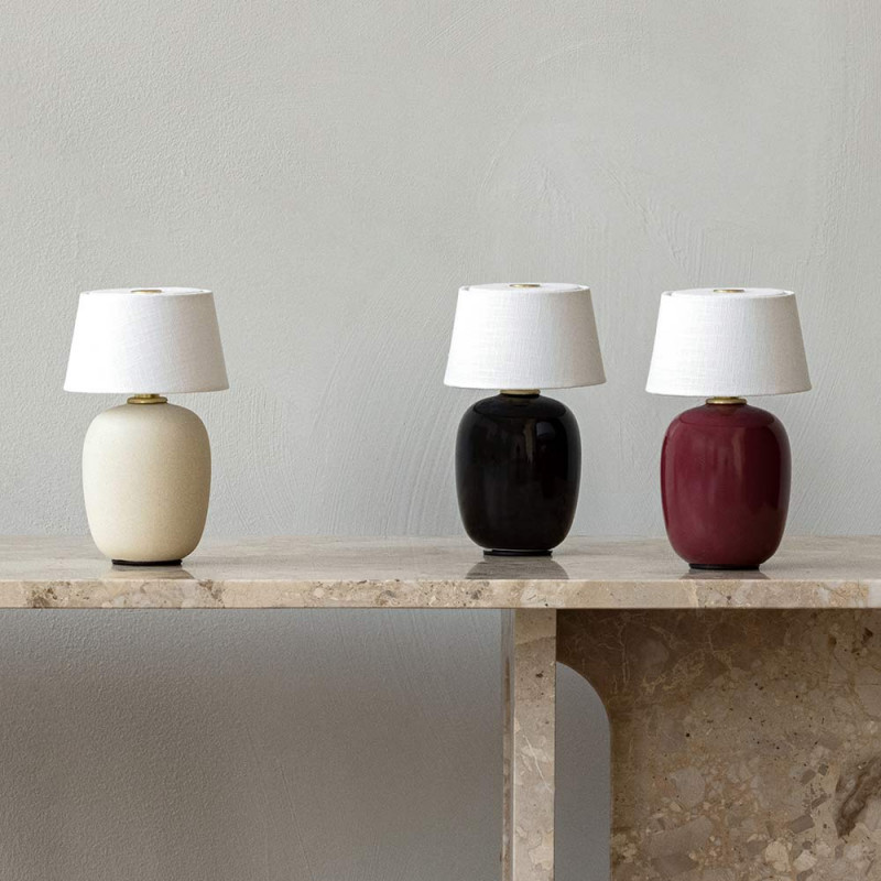 LAMPE PORTABLE TORSO by Menu noir beige bordeaux