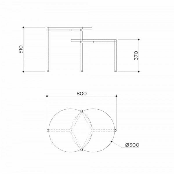 DOUBLE STAIRS COFFEE TABLE by Contain dimensions