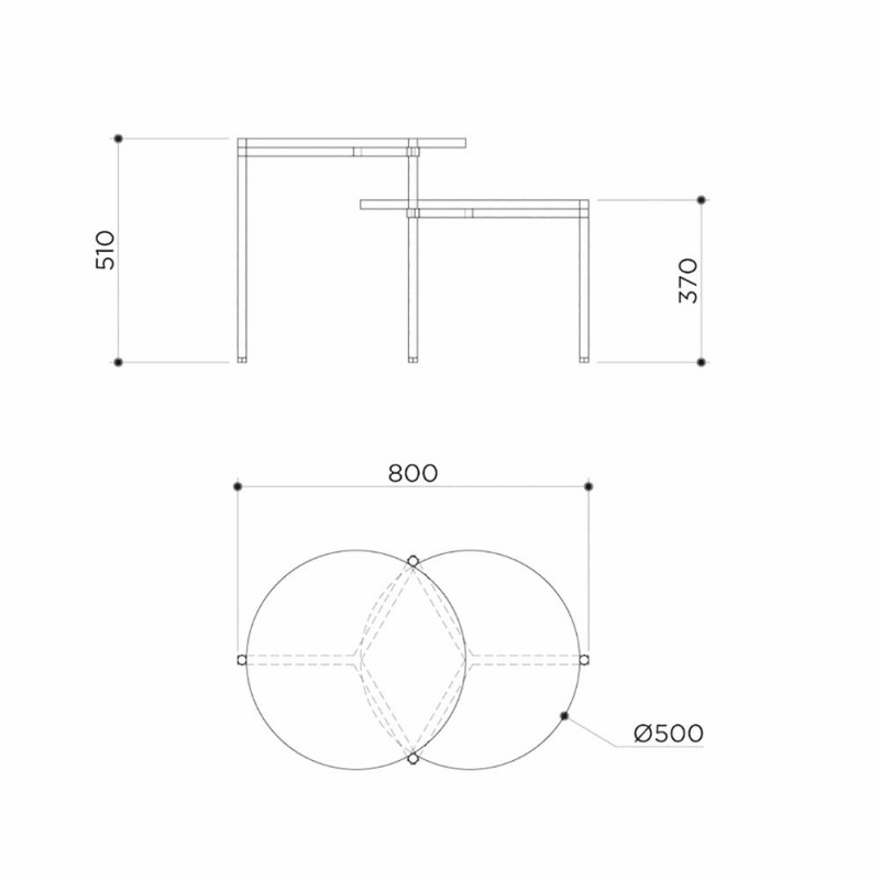 DOUBLE STAIRS COFFEE TABLE by Contain dimensions