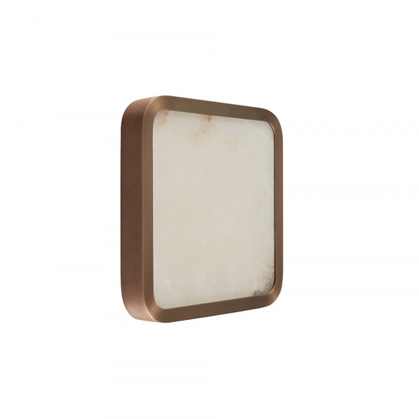 HUBLOT SQUARE WALL LIGHT by Entrelacs bronze and albaster