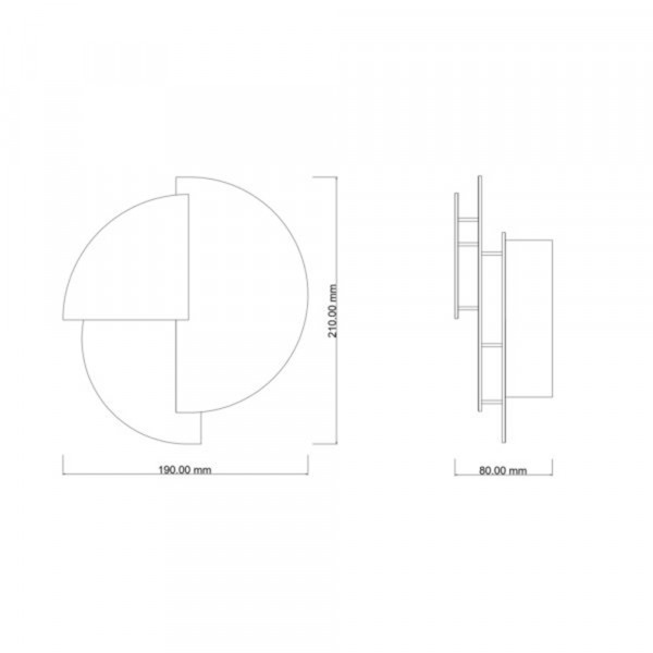 DIMENSIONS CELESTE S WALL LIGHT by Ombre Portée