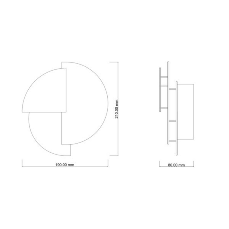 DIMENSIONS CELESTE S WALL LIGHT by Ombre Portée