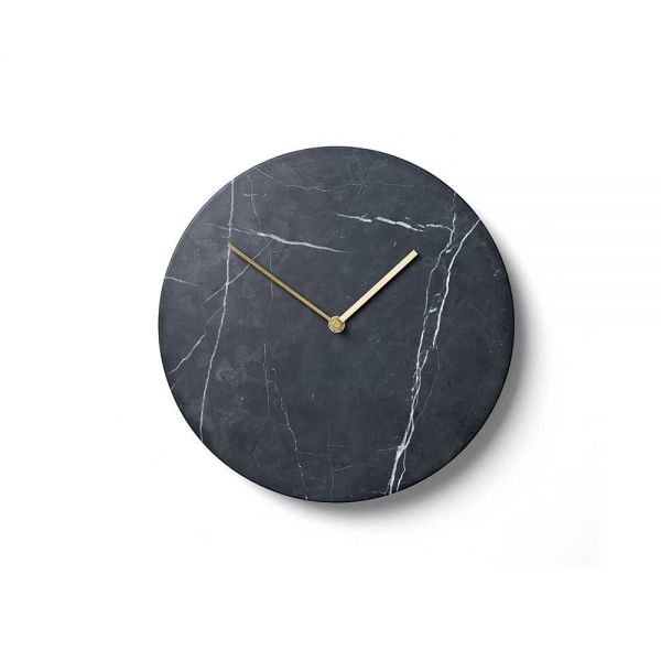 marble wall clock black