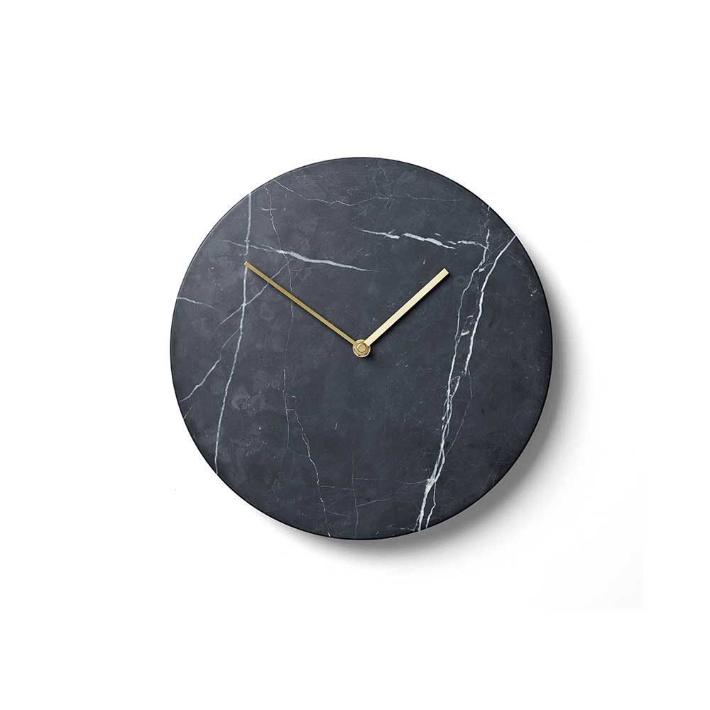 marble wall clock black