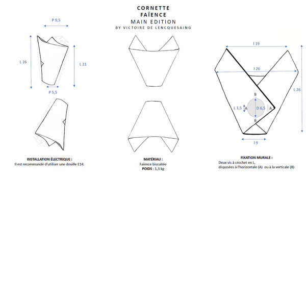 APPLIQUE CORNETTE CÉRAMIQUE by Main Edition 23710