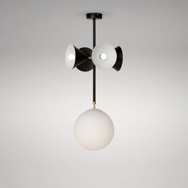 axis pendant globe and cones by  atelier areti in black