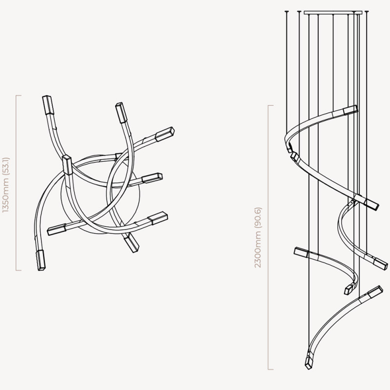 Trace Free Fall Chandelier, CTO Lighting | Chiara Colombini