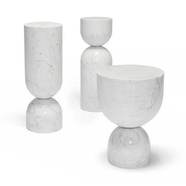 table d'appoint blanc time piece marble by sé