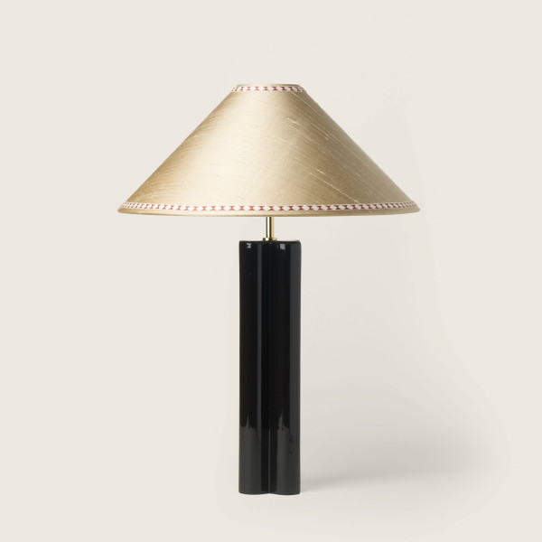 Silk Shade Lamp with Patterned Trim Bold & Panache | Chiara Colombini