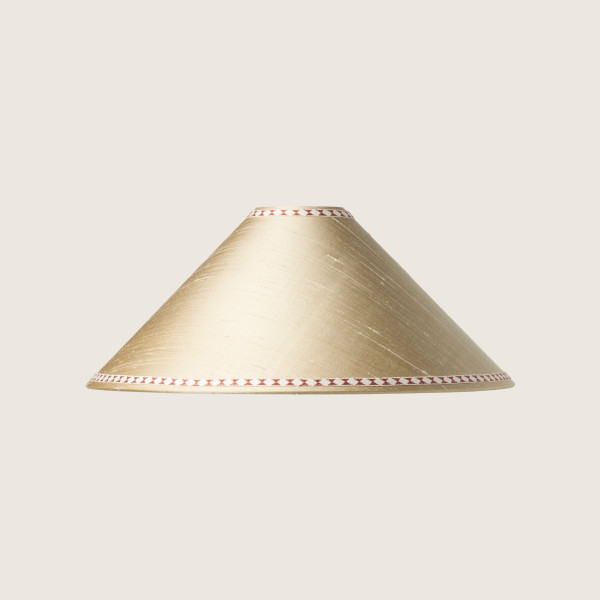 LAMPE SILK SHADE WITH PATTERNED TRIM by Bold and Panache