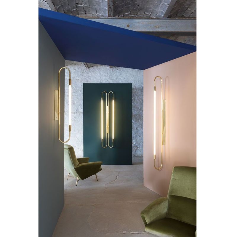 Neon double wall light by Magic Circus photographed in living room