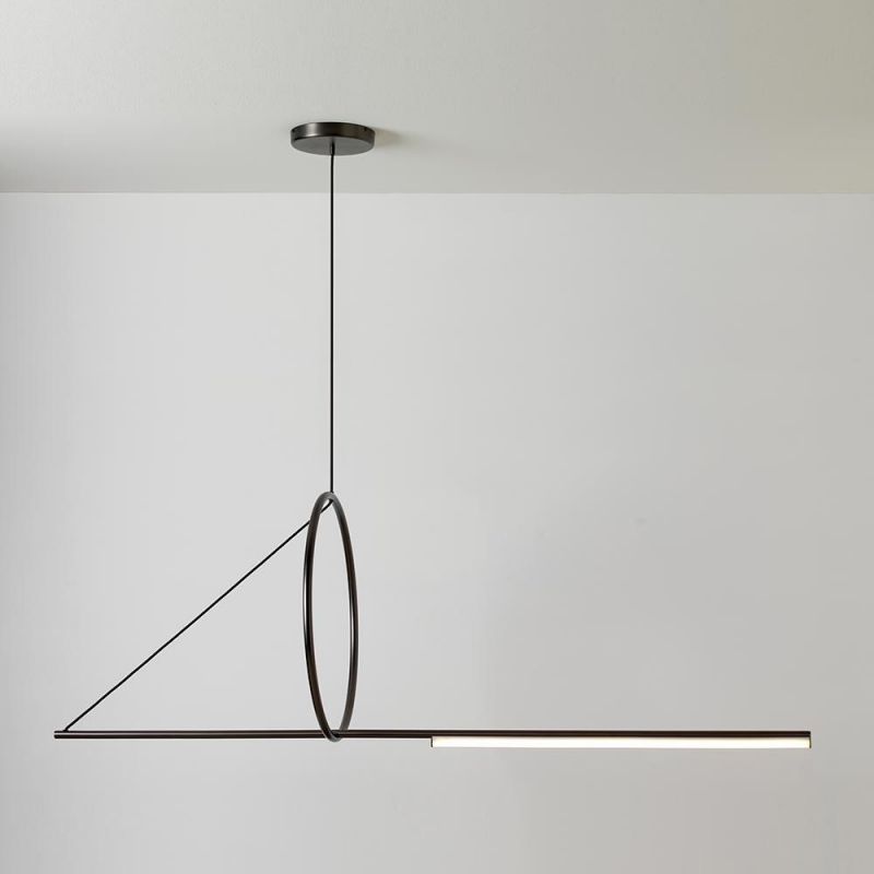 SUSPENSION CERCLE & TRAIT by CVL Luminaires fond gris