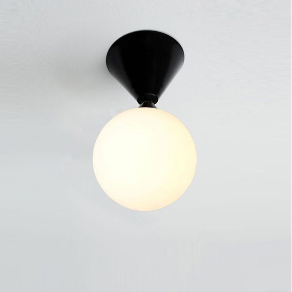 cone & sphere ceiling light white background by areti