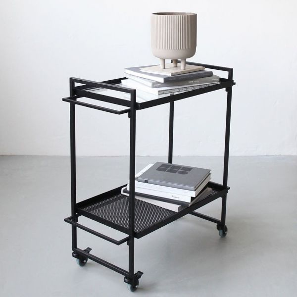 black bauhaus trolley by Kristina Dam