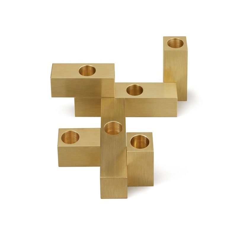 set of 6 domino candleholders  by laloul with no candles