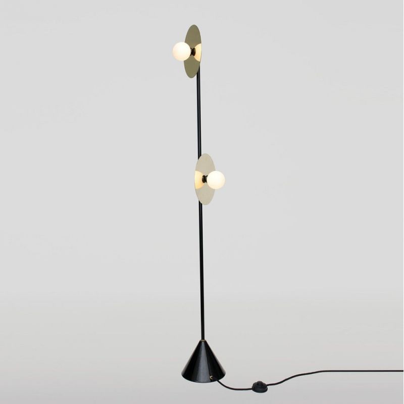 disc and sphere floor lamp white background by areti