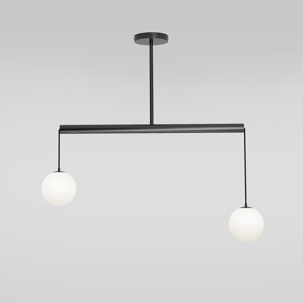TUBE WITH GLOBES PENDANT by Atelier Areti grey background