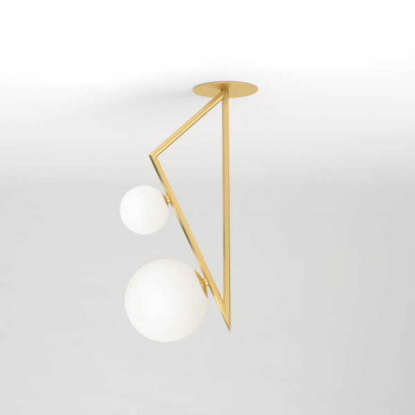 triangle and globe ceiling light by atelier areti