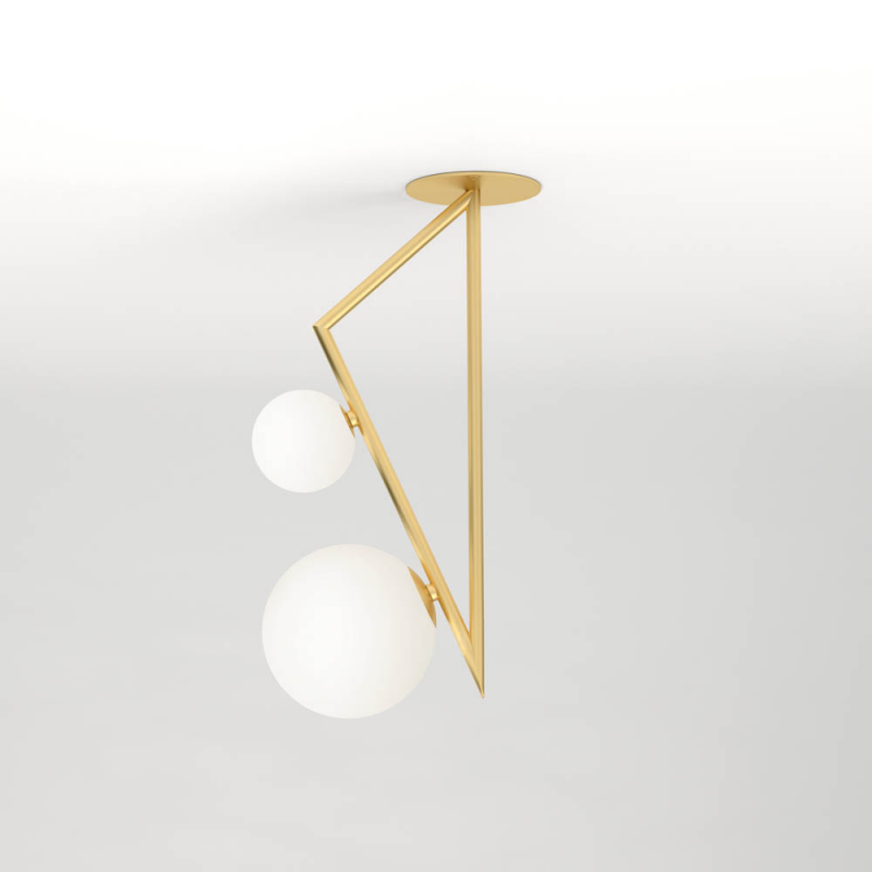 triangle and globe ceiling light by atelier areti