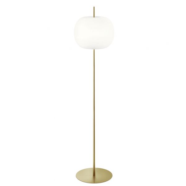 Kushi XL floor lamp by Kundalini in brass