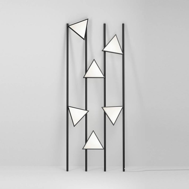 Lines and Triangles Floor Light by Atelier Areti in black