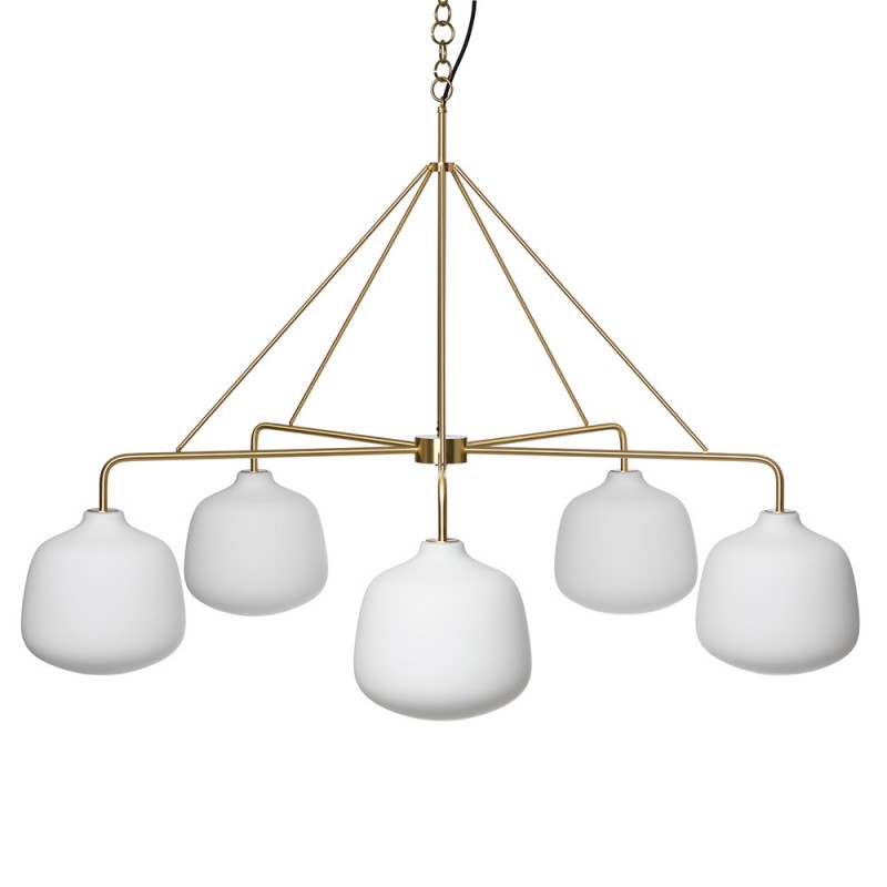 Holborn Five Globe Pendant in brass
