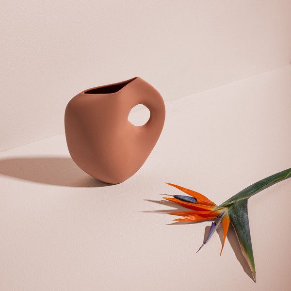 Aura Vase by Schneid Studio, terracotta