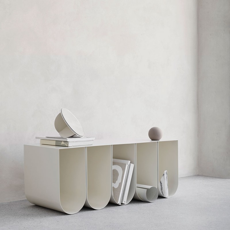 Beige Curved Bench by Kristina Dam