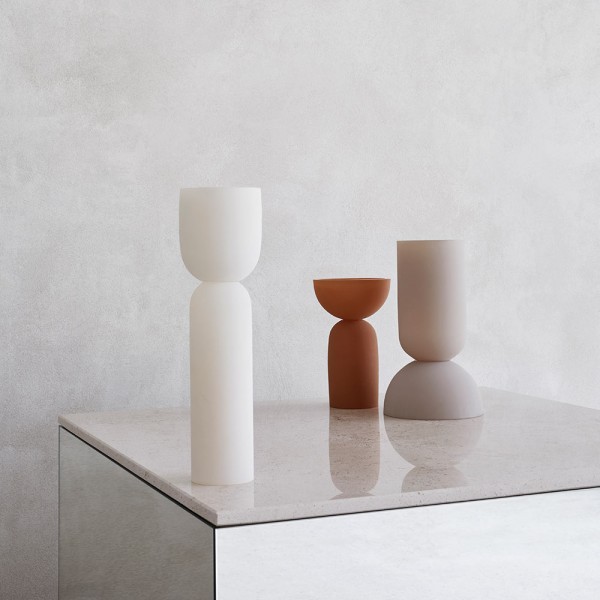 dual vase collection ochre, white and sable by Kristina Dam