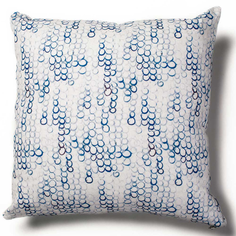 overlapping circles cushion cover white background by rebecca atwood