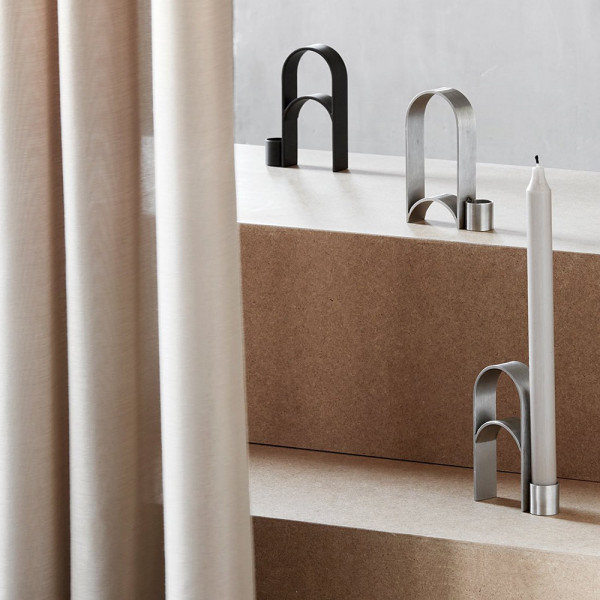 Arch candleholder Black and Acier by Kristina Dam