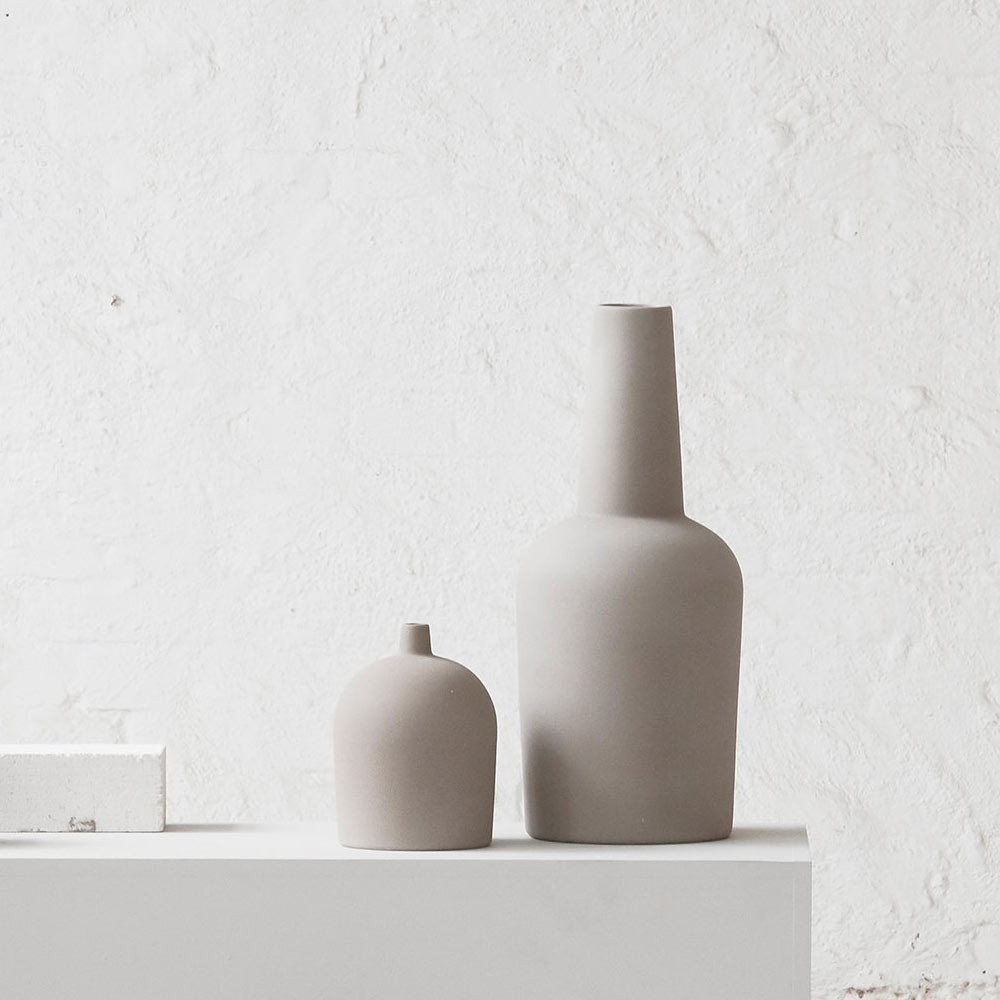 Dome vase S and L taupe by Kristina Dam