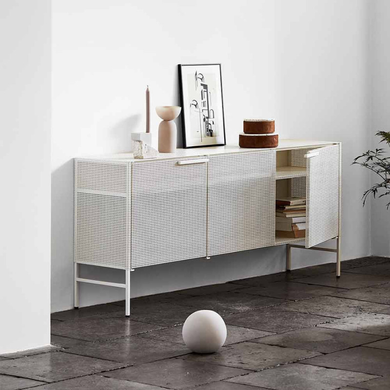 Beige Grid Sideboard by Kristina Dam
