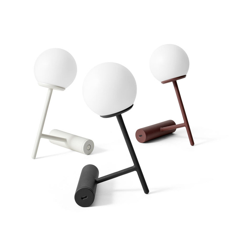 Phare table light black white bordeau